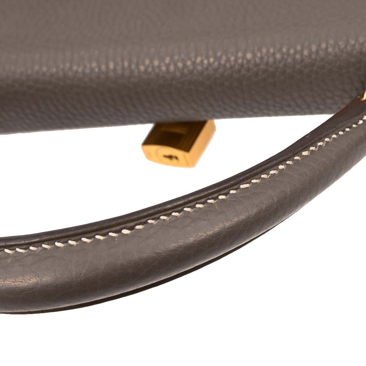 Hermes Etoupe Taurillon Clemence Kelly 32 Retourne 2way Shoulder Handbag