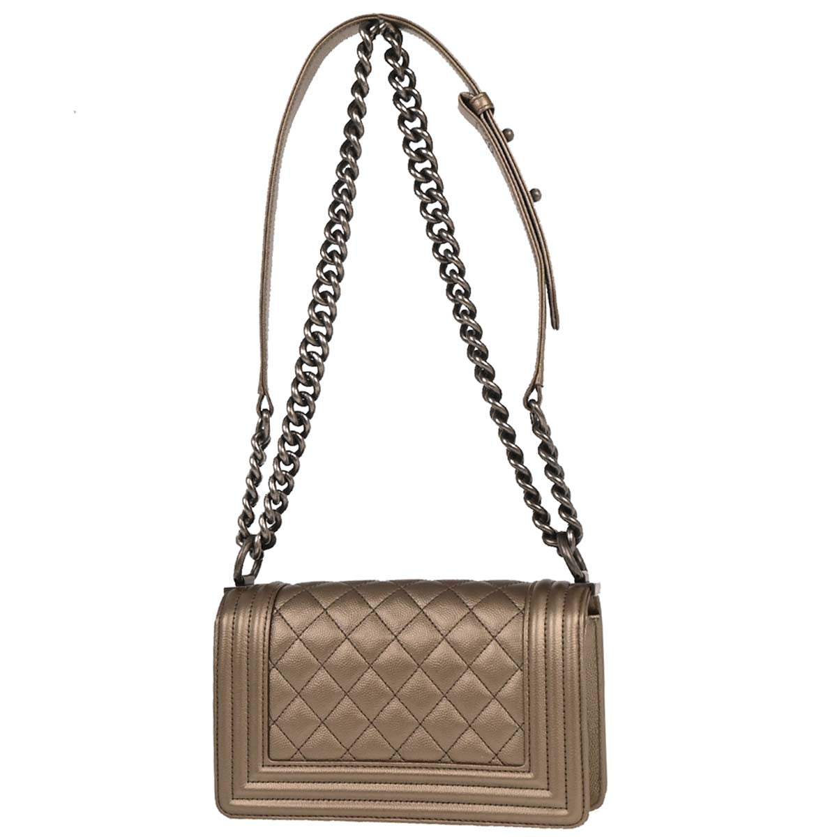 Boy Chanel Gold Caviar Small Chain Shoulder Bag
