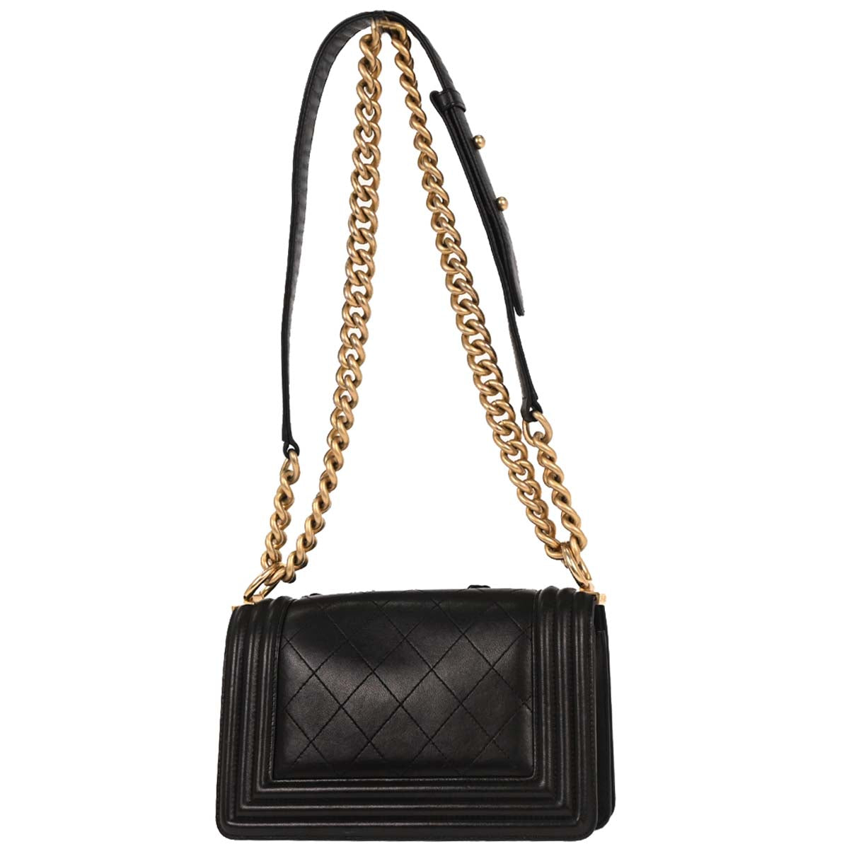 Boy Chanel Black Caviar Camellia Small Chain Shoulder Bag