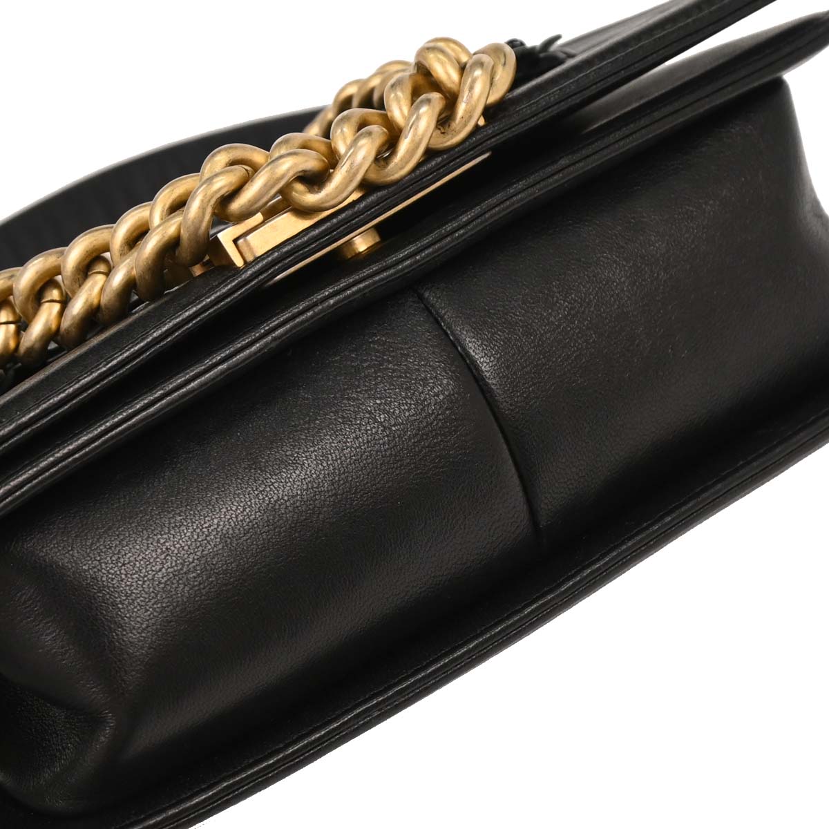 Boy Chanel Black Caviar Camellia Small Chain Shoulder Bag