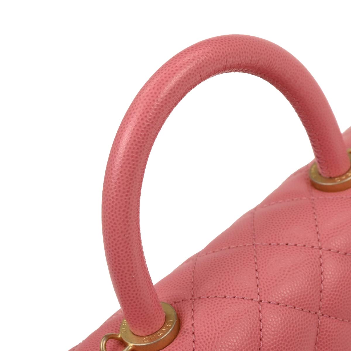 Chanel 2019 Pink Caviar Coco Handle XS 2way Shoulder Handbag