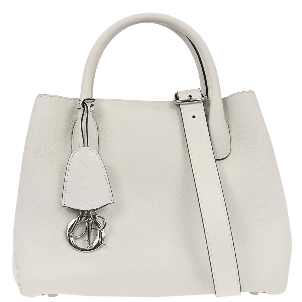 Christian Dior White Open Bar 2way Shoulder Tote Bag