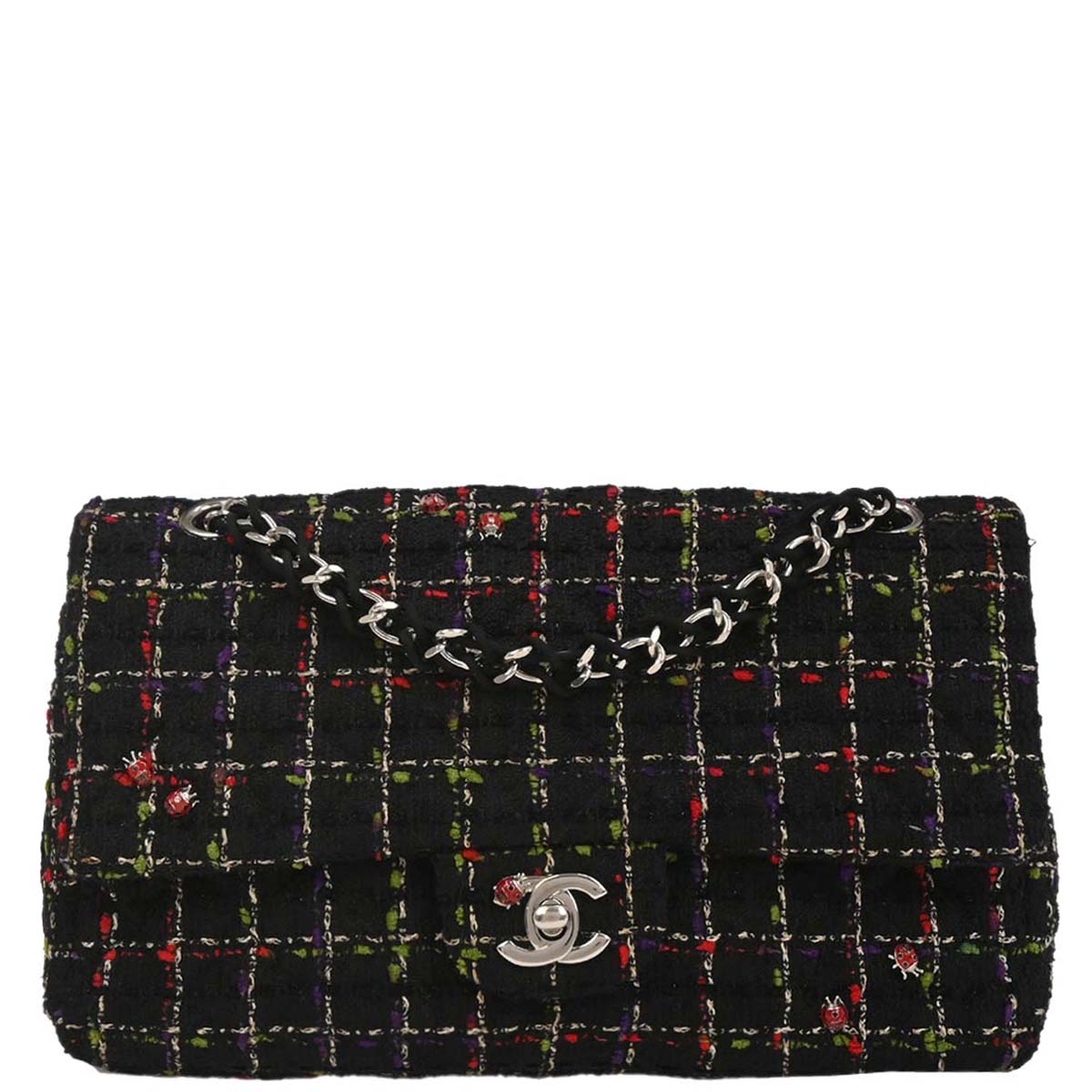Chanel Black Tweed Ladybug Shoulder Bag