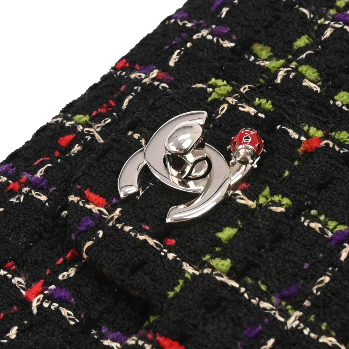 Chanel Black Tweed Ladybug Shoulder Bag
