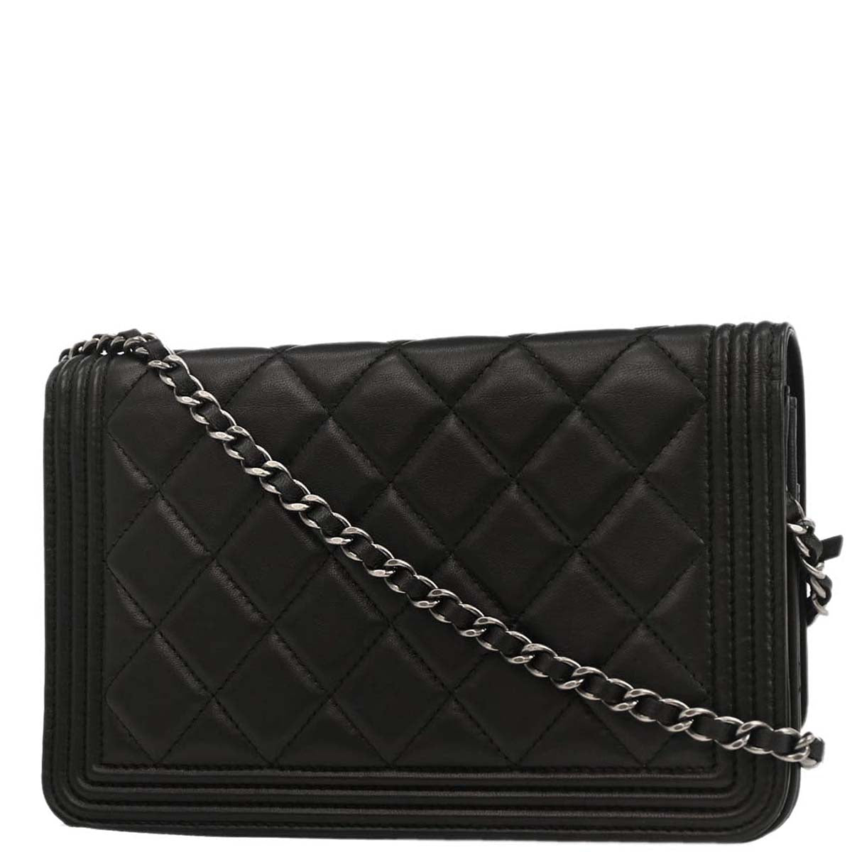 Boy Chanel Black Lambskin Small WOC Wallet On Chain
