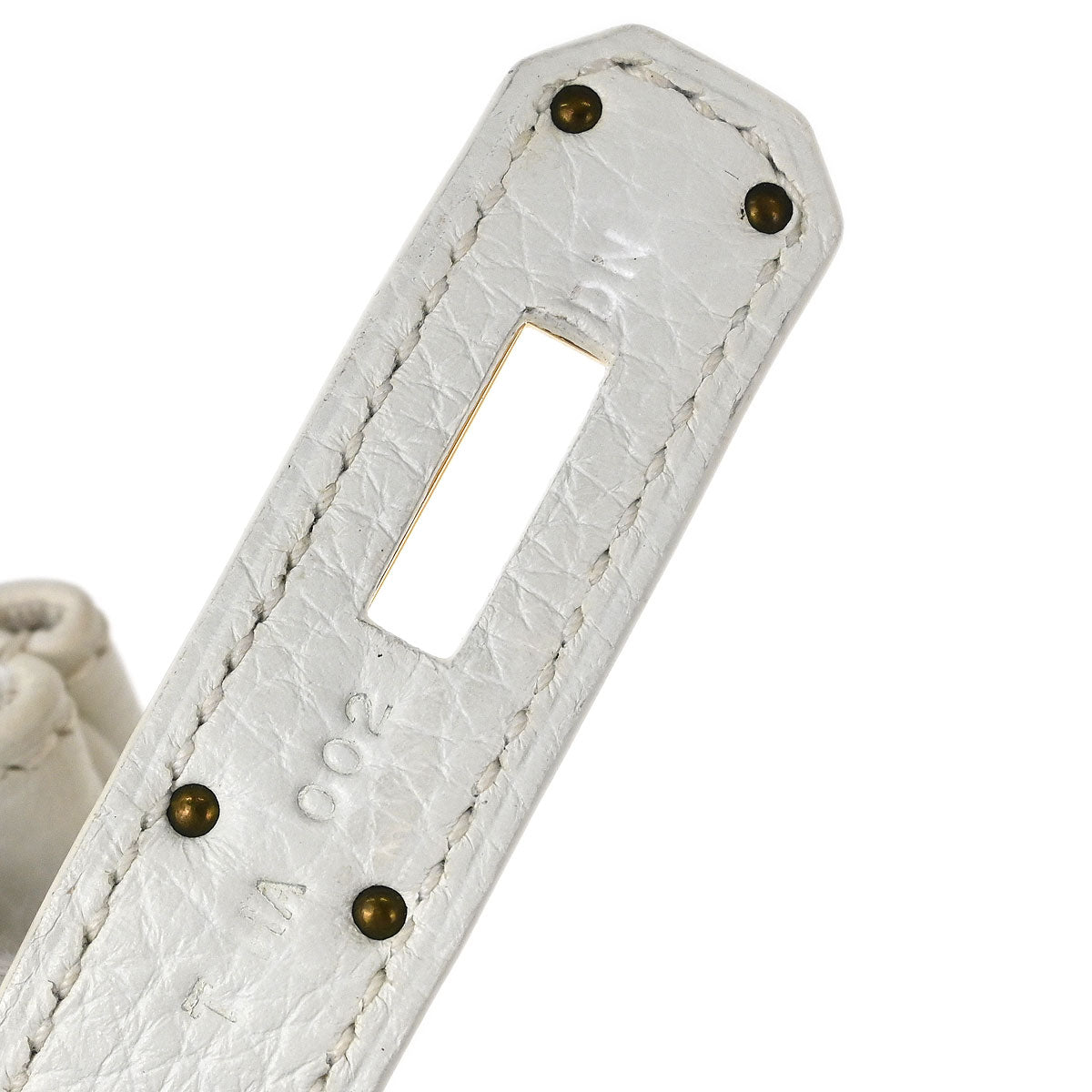 Hermes White Taurillon Clemence Birkin 30 Handbag