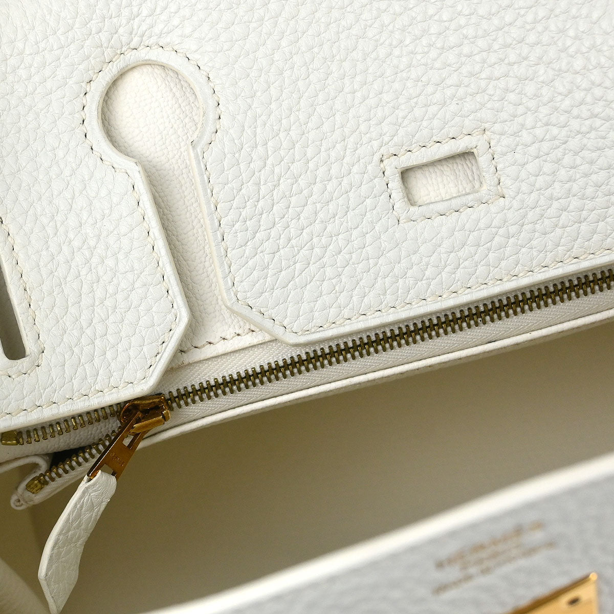 Hermes White Taurillon Clemence Birkin 30 Handbag