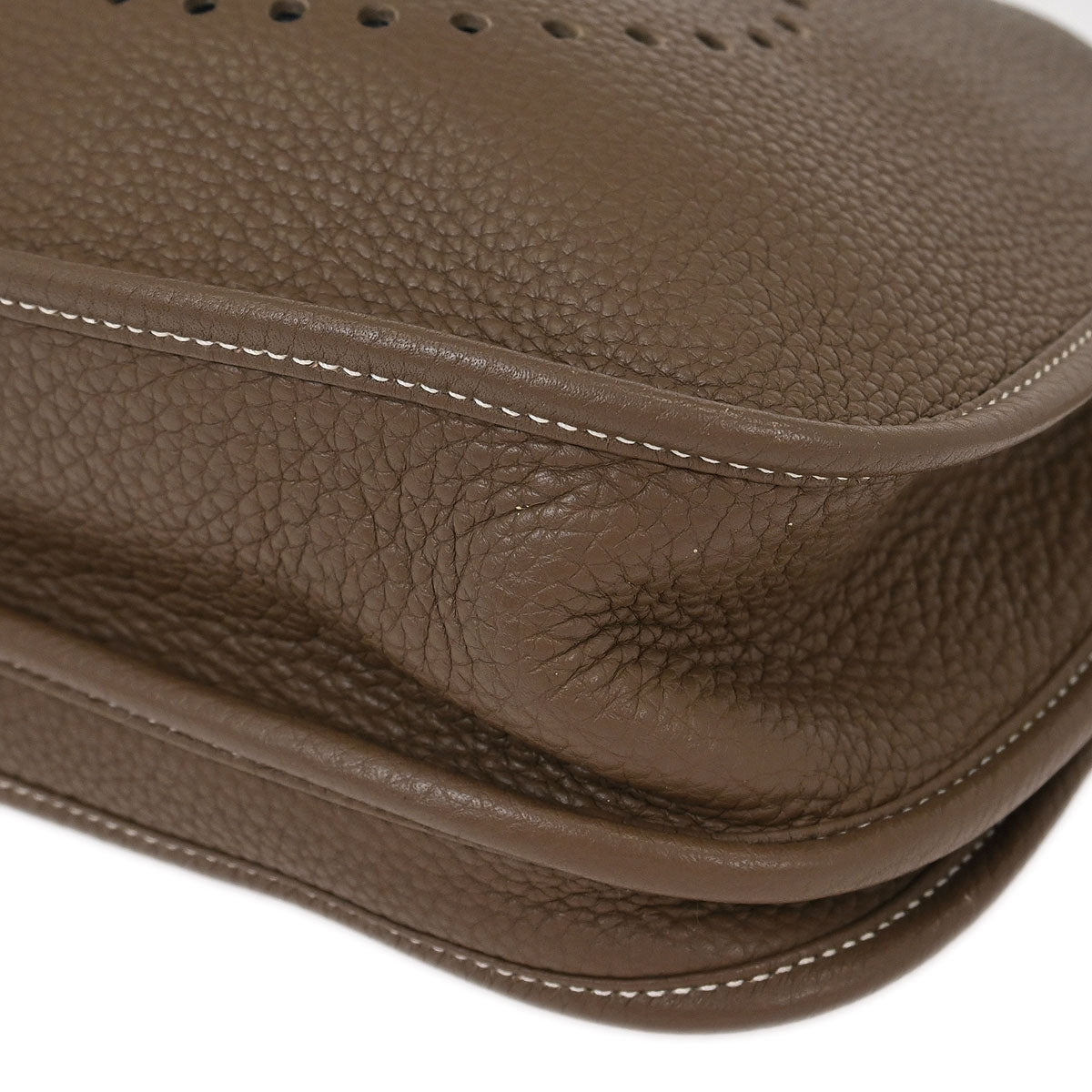 Hermes Etoupe Taurillon Clemence Evelyne 3 29 PM Shoulder Bag