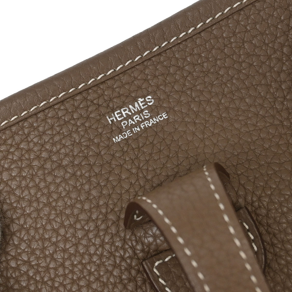 Hermes Etoupe Taurillon Clemence Evelyne 3 29 PM Shoulder Bag