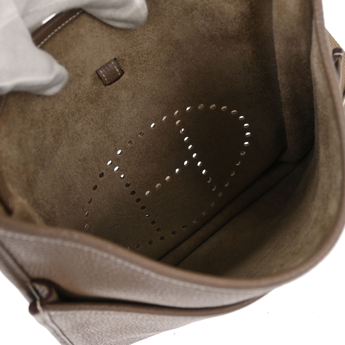 Hermes Etoupe Taurillon Clemence Evelyne 3 29 PM Shoulder Bag