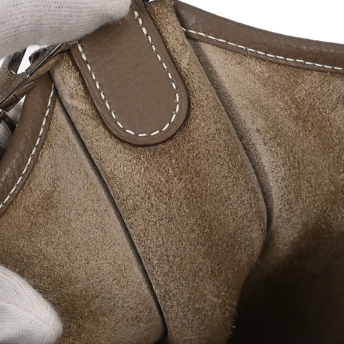 Hermes Etoupe Taurillon Clemence Evelyne 3 29 PM Shoulder Bag