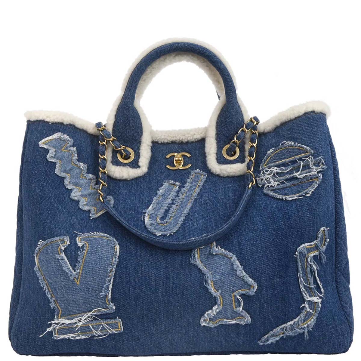 Chanel Blue Denim Medium Deauville 2way Shoulder Tote Bag