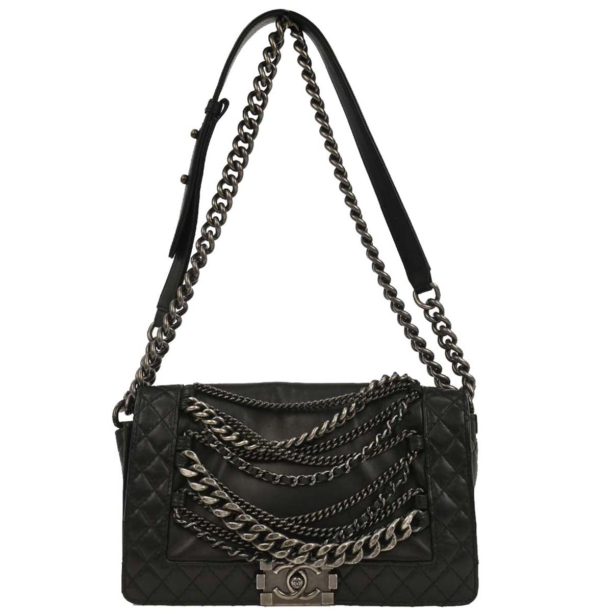 Boy Reverso Chanel Black Lambskin Medium Shoulder Bag