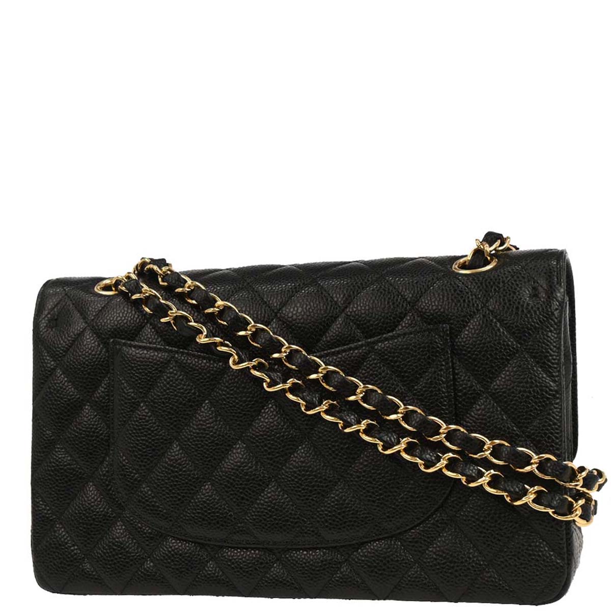 Chanel 2017 Black Caviar Medium Classic Double Flap Shoulder Bag