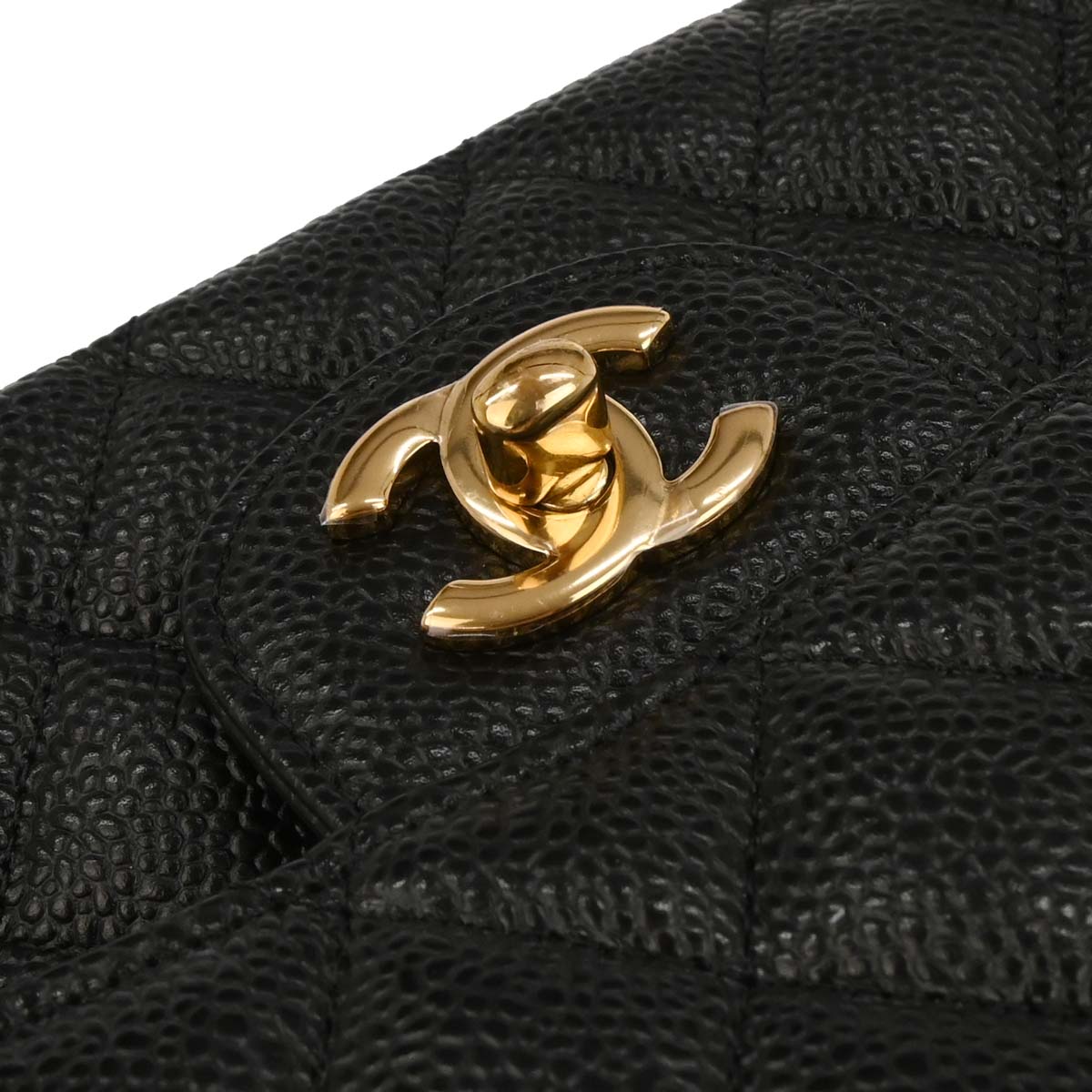 Chanel 2017 Black Caviar Medium Classic Double Flap Shoulder Bag