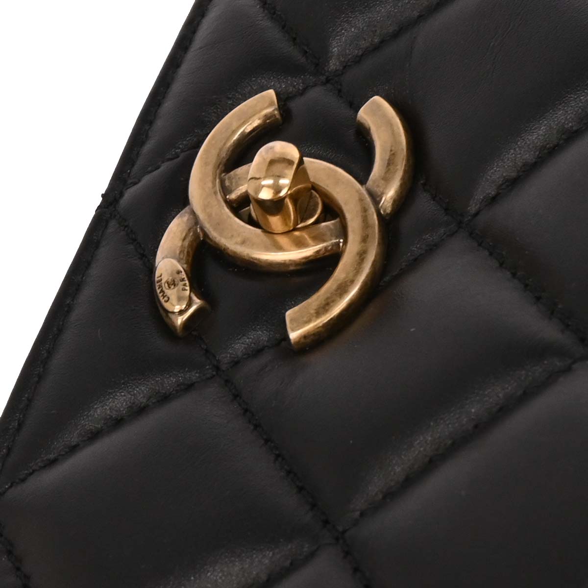 Chanel 2012-2013 Black Lambskin Tote Chain Handbag