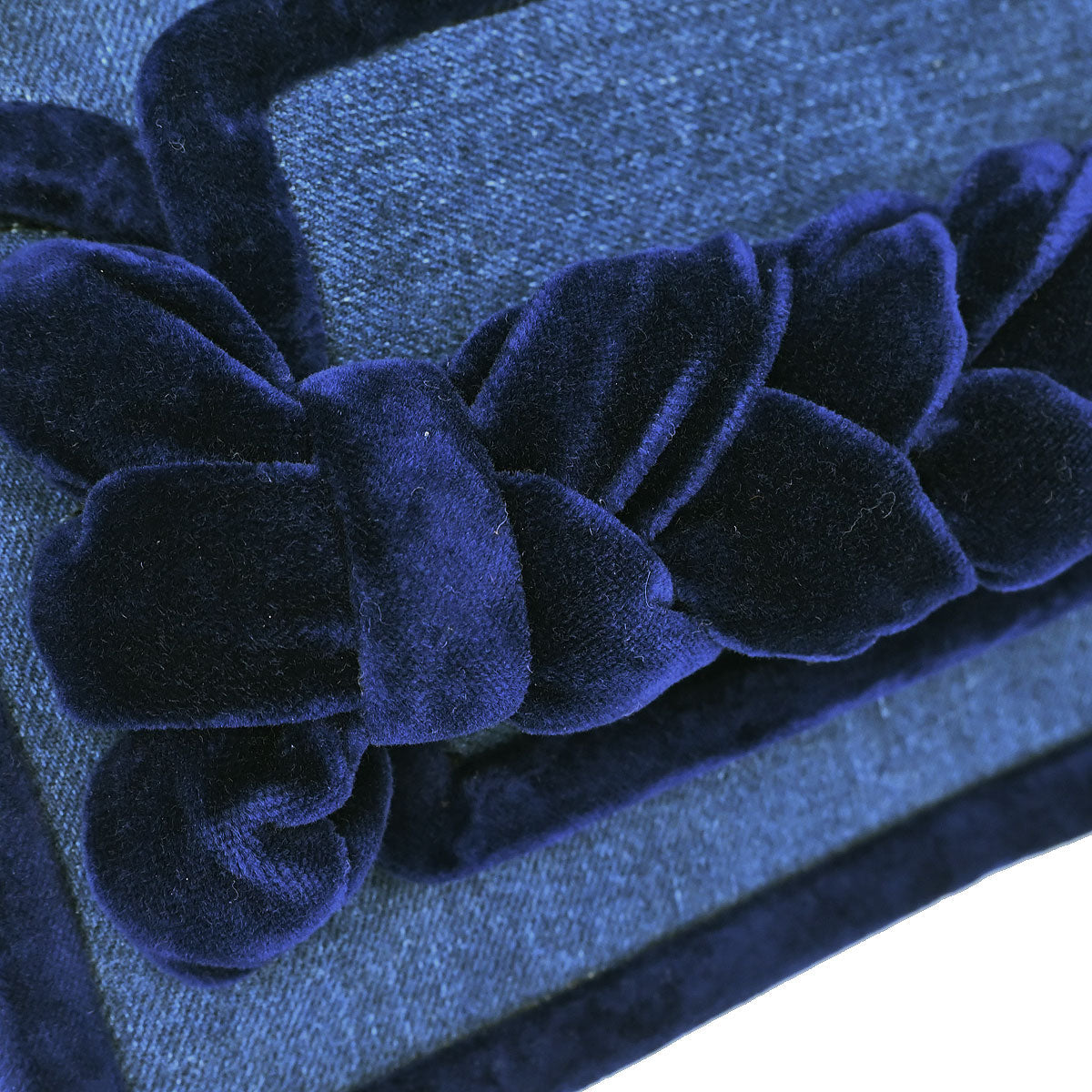 Miu Miu Blue Denim Velvet Shoulder Bag