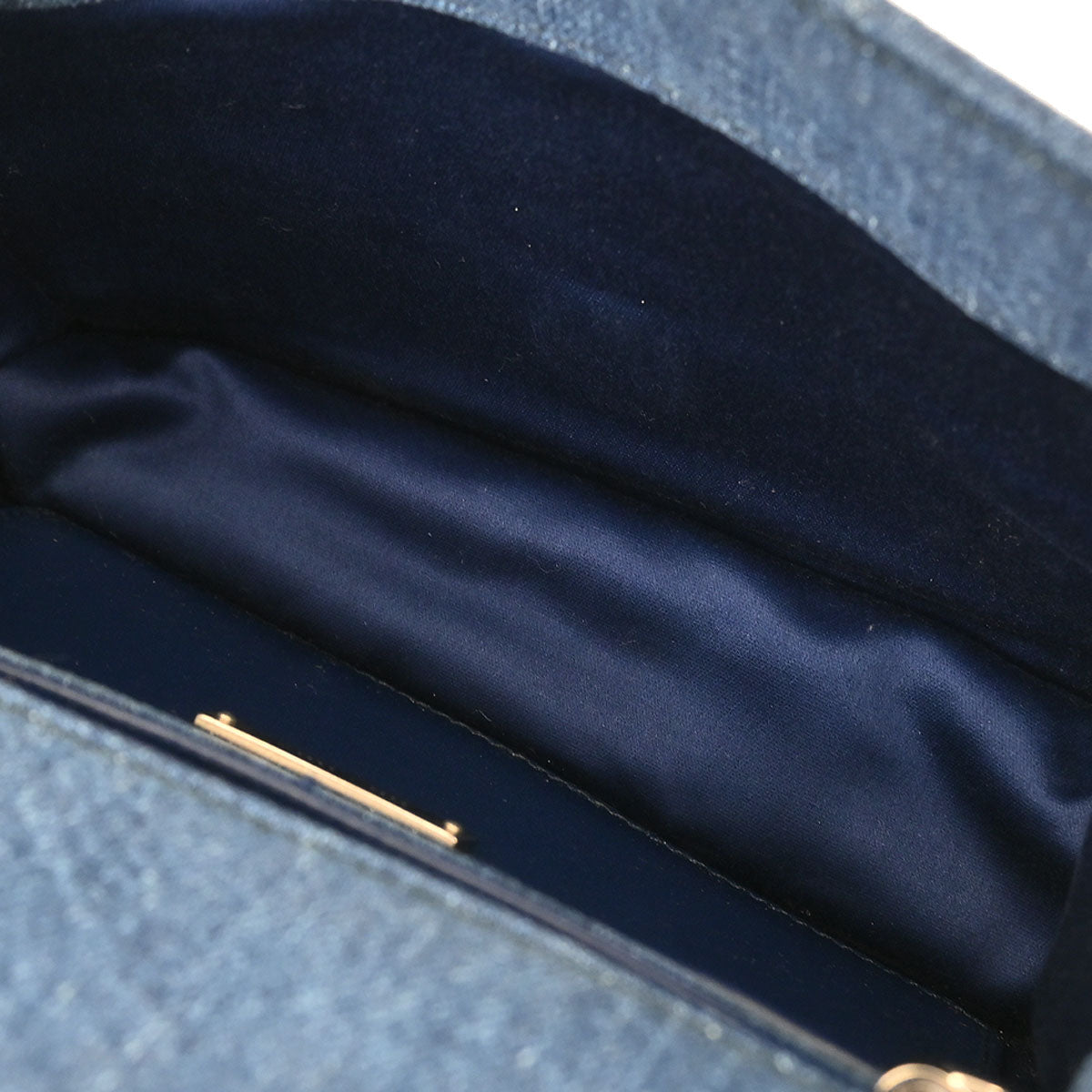 Miu Miu Blue Denim Velvet Shoulder Bag