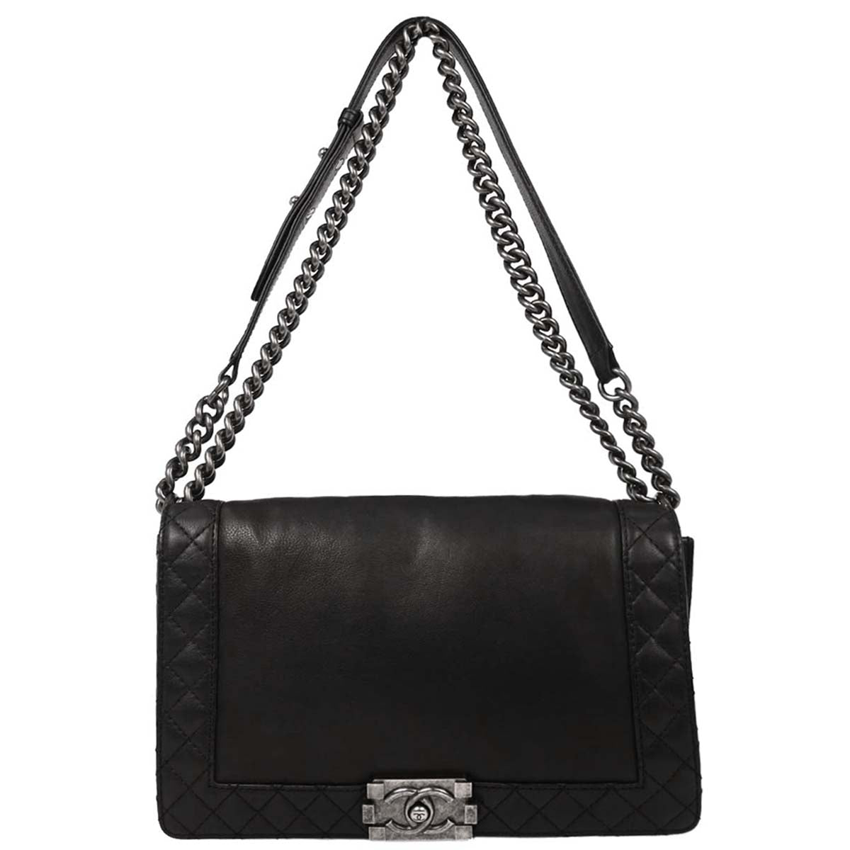 Boy Chanel 2013-2014 Black Calfskin New Medium Shoulder Bag