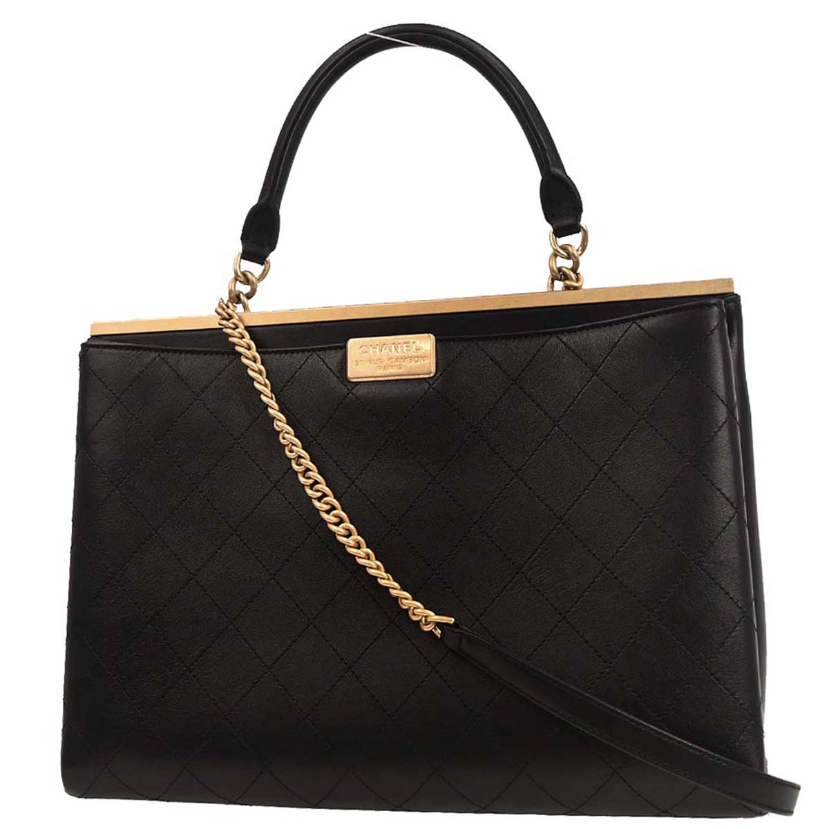 Chanel 2019 Black Coco Luxe Calfskin 2way Shoulder Handbag