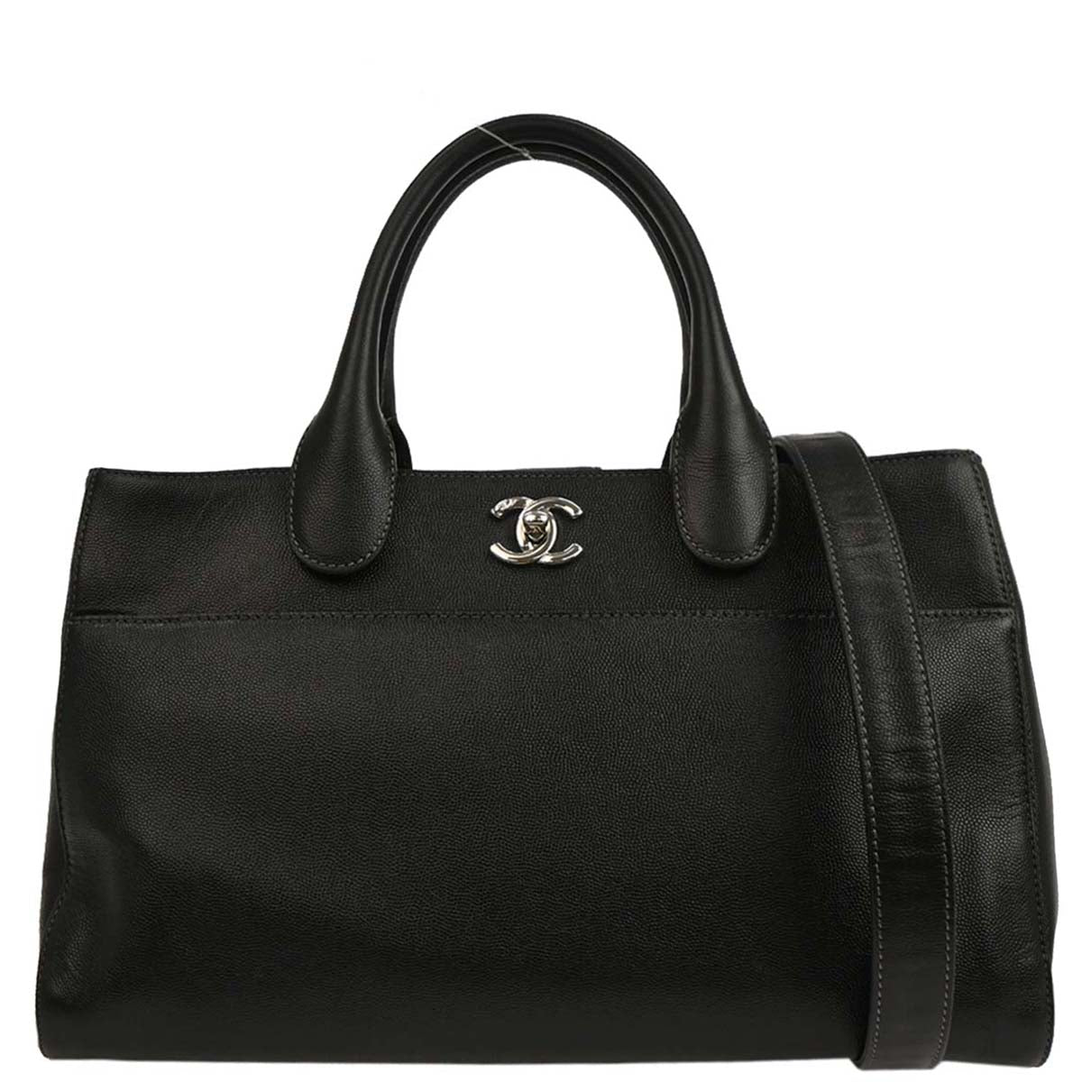 Chanel 2016-2017 Black Caviar Executive Cerf Tote Handbag