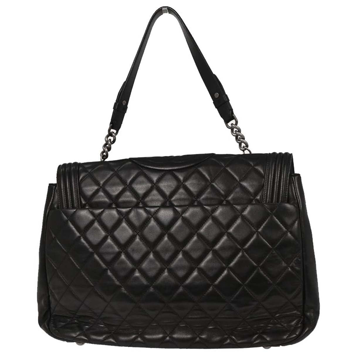 Chanel Black Lambskin Antik Boy Flap Handbag