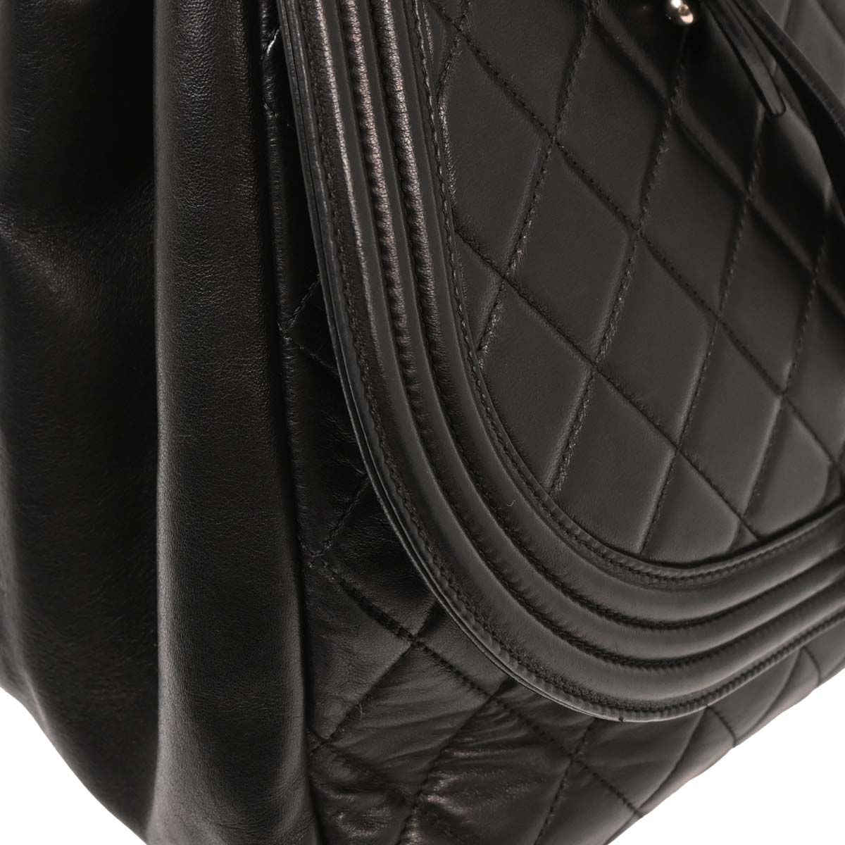 Chanel Black Lambskin Antik Boy Flap Handbag