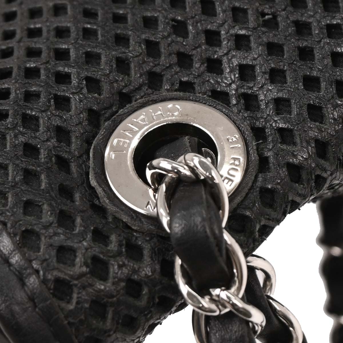 Chanel Black Perforated Calfskin Up in the Air Shoulder Bag