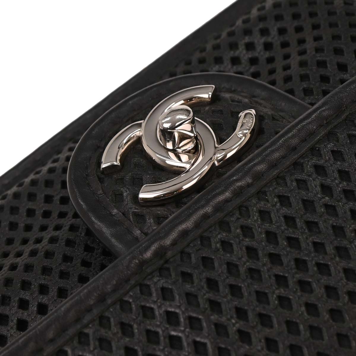 Chanel Black Perforated Calfskin Up in the Air Shoulder Bag