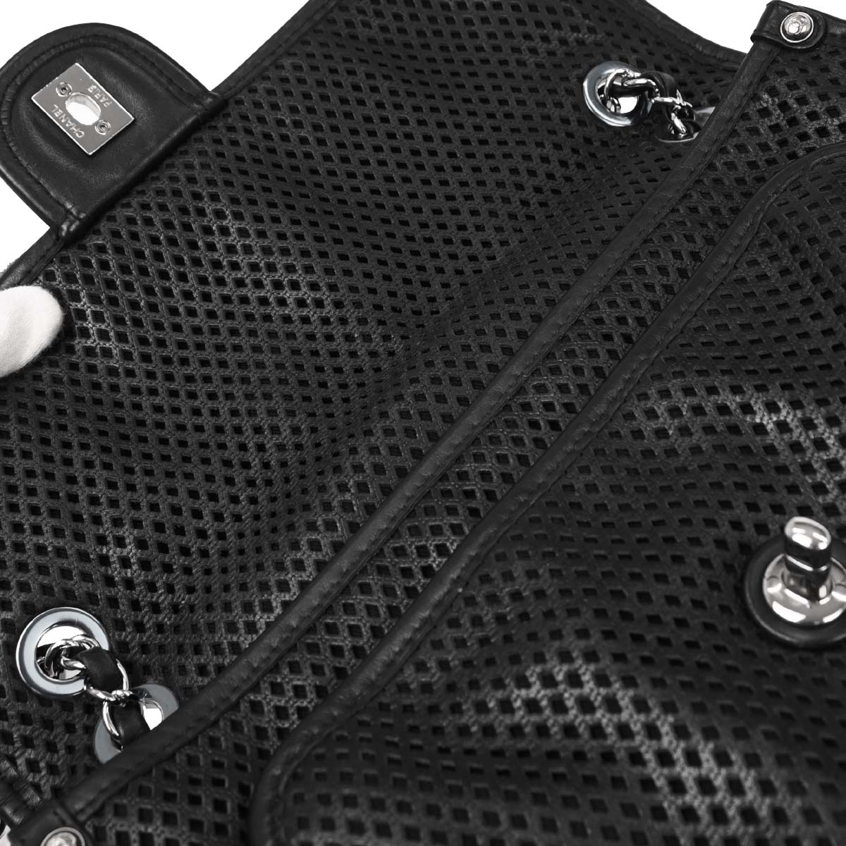 Chanel Black Perforated Calfskin Up in the Air Shoulder Bag