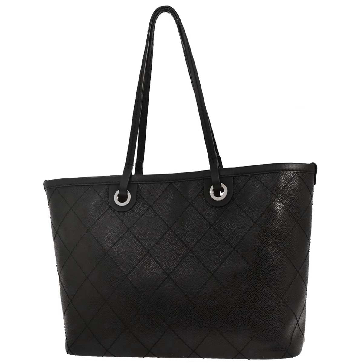 Chanel 2014-2015 Black Caviar Shopping Fever Tote Handbag