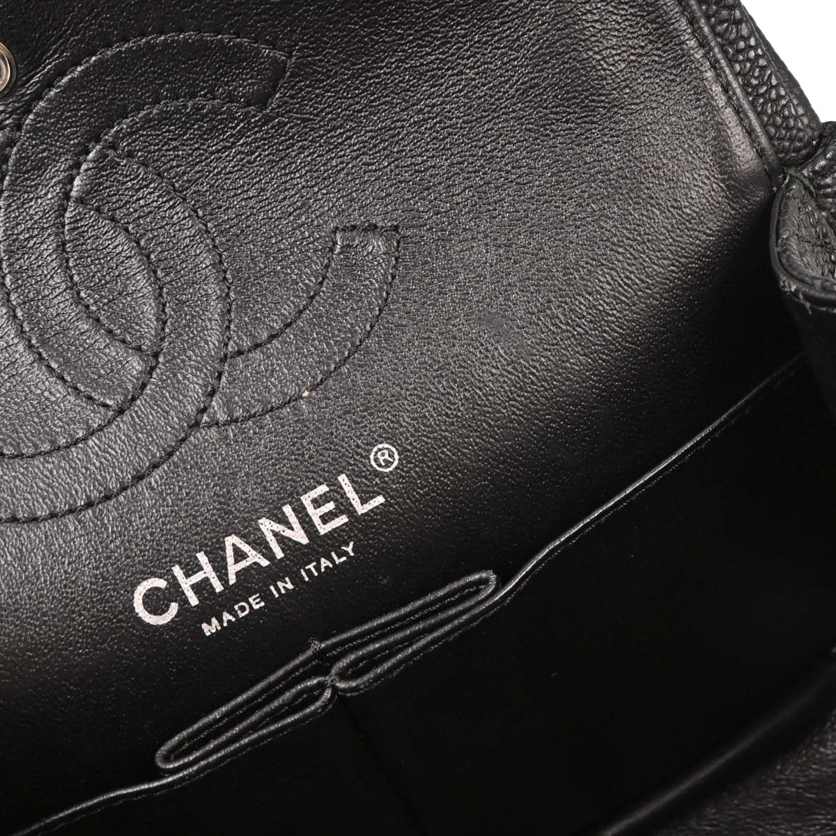 Chanel Black Caviar 2.55 Double Flap Shoulder Bag