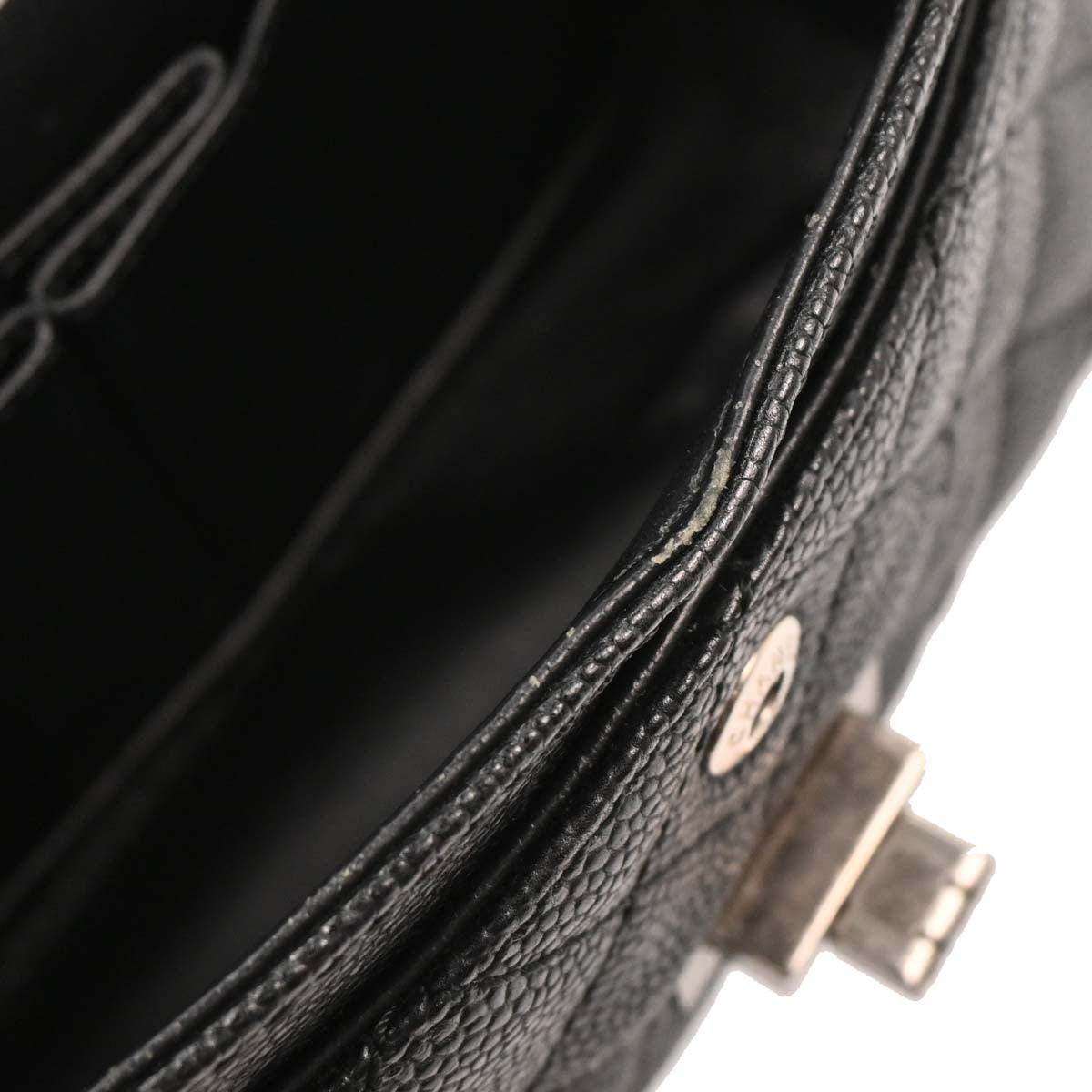 Chanel Black Caviar 2.55 Double Flap Shoulder Bag