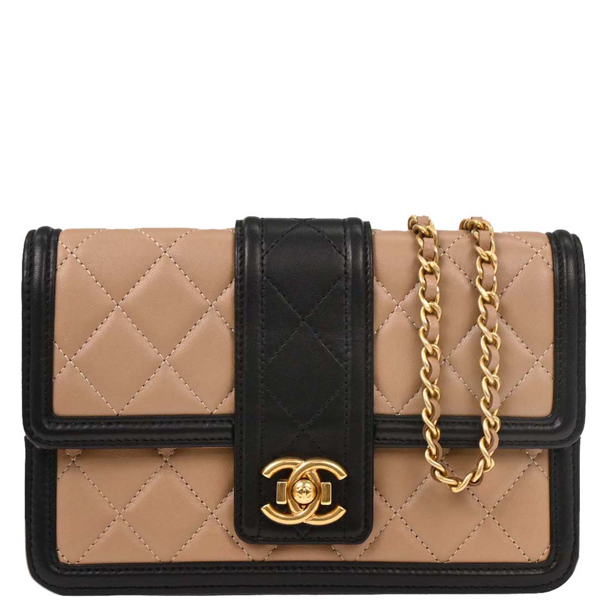 Chanel Beige Lambskin Elegant CC WOC Wallet on Chain