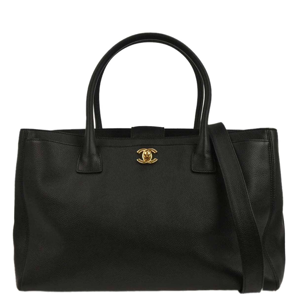 Chanel 2010-2011 Black Caviar Executive Cerf Tote Handbag