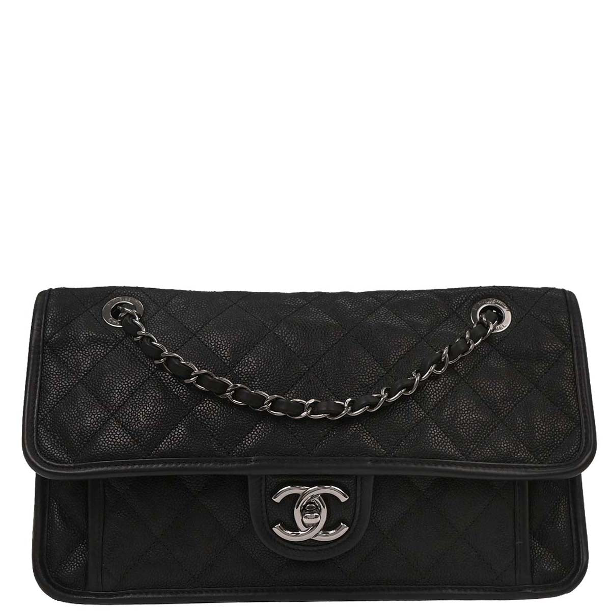 Chanel 2014 Black Caviar French Riviera Shoulder Bag