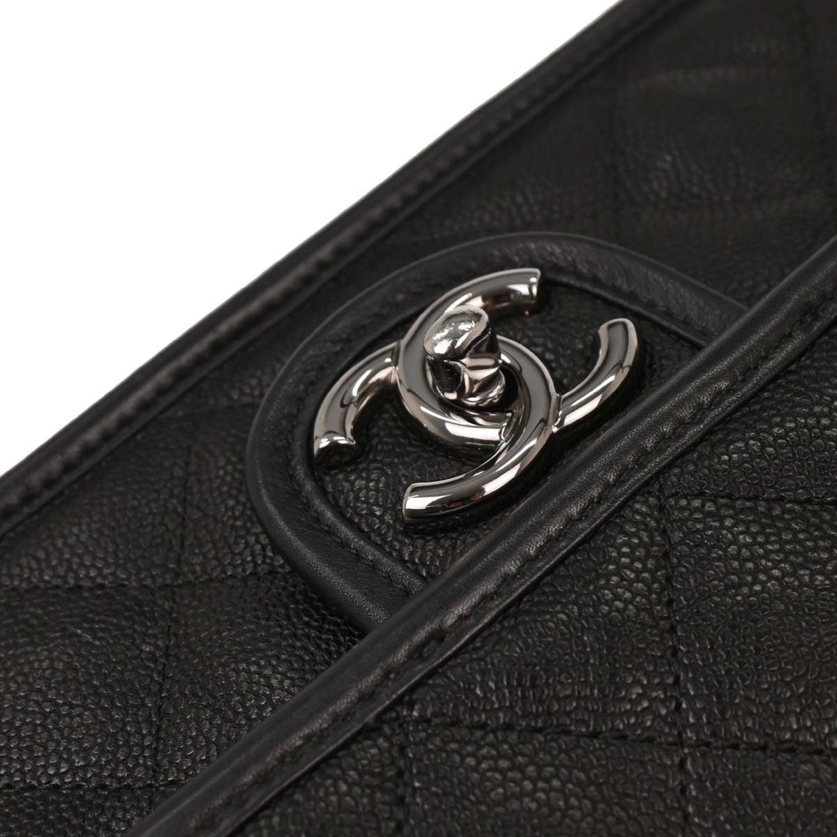 Chanel 2014 Black Caviar French Riviera Shoulder Bag