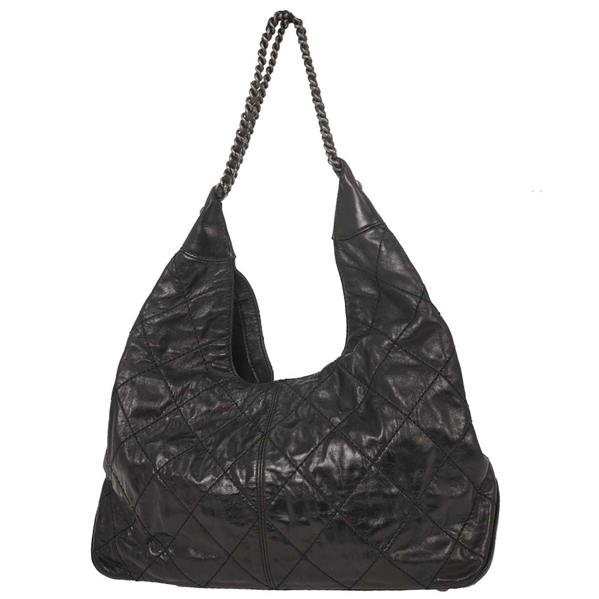Chanel Black Calfskin Hobo Handbag