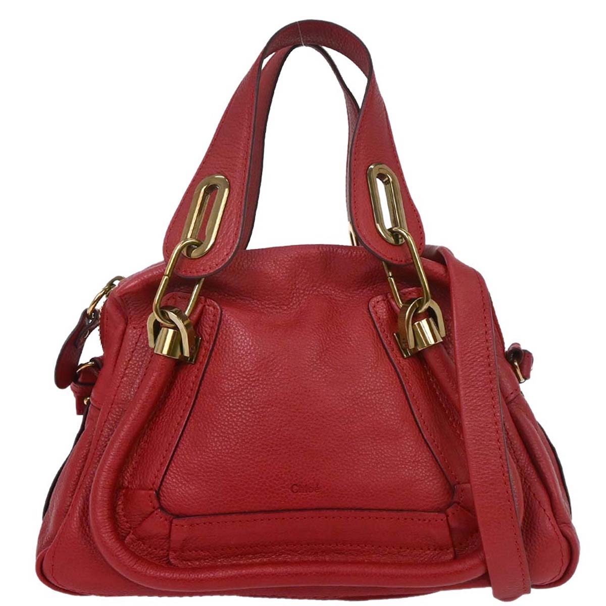 Chloe Red Paraty 2way Shoulder Handbag