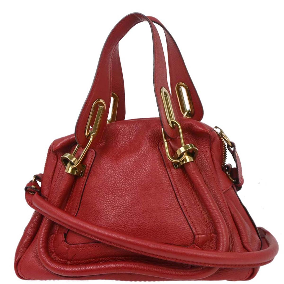 Chloe Red Paraty 2way Shoulder Handbag