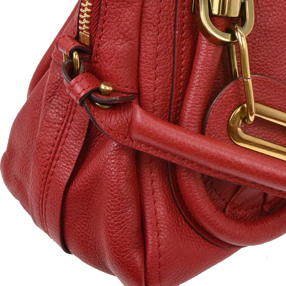 Chloe Red Paraty 2way Shoulder Handbag
