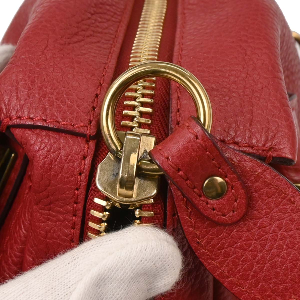 Chloe Red Paraty 2way Shoulder Handbag