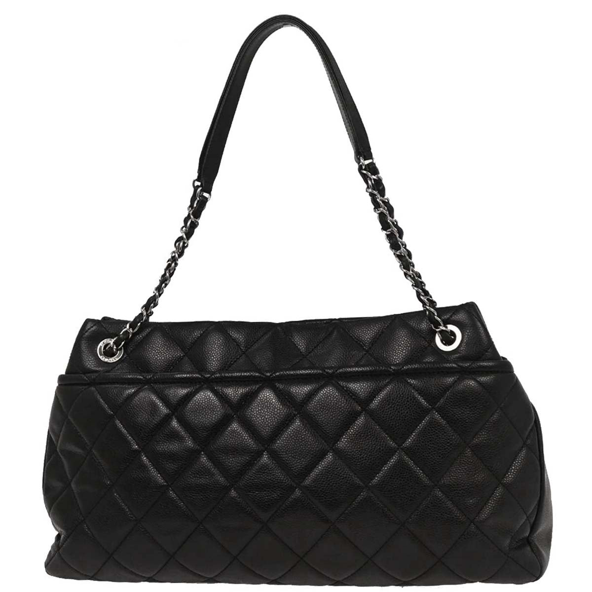 Chanel Black Caviar Tote Chain Handbag