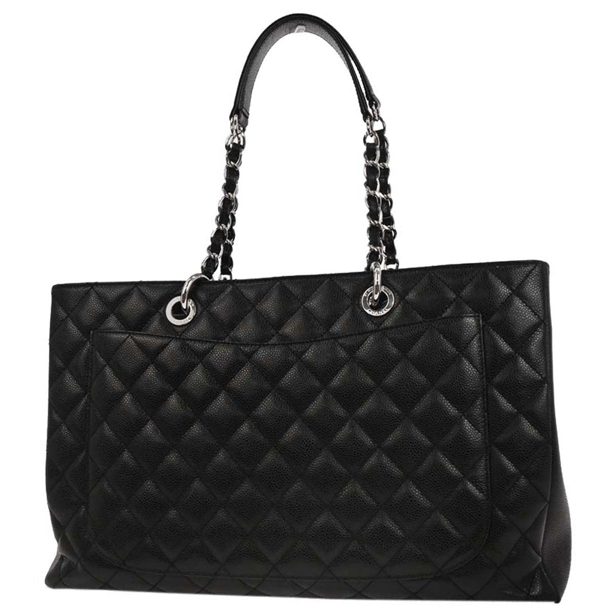 Chanel Black Caviar Grand Shopping Tote GST XL Chain Handbag