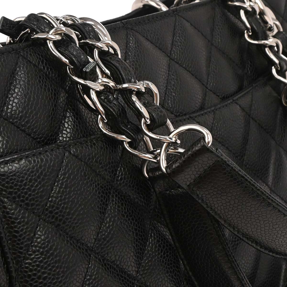 Chanel Black Caviar Grand Shopping Tote GST XL Chain Handbag