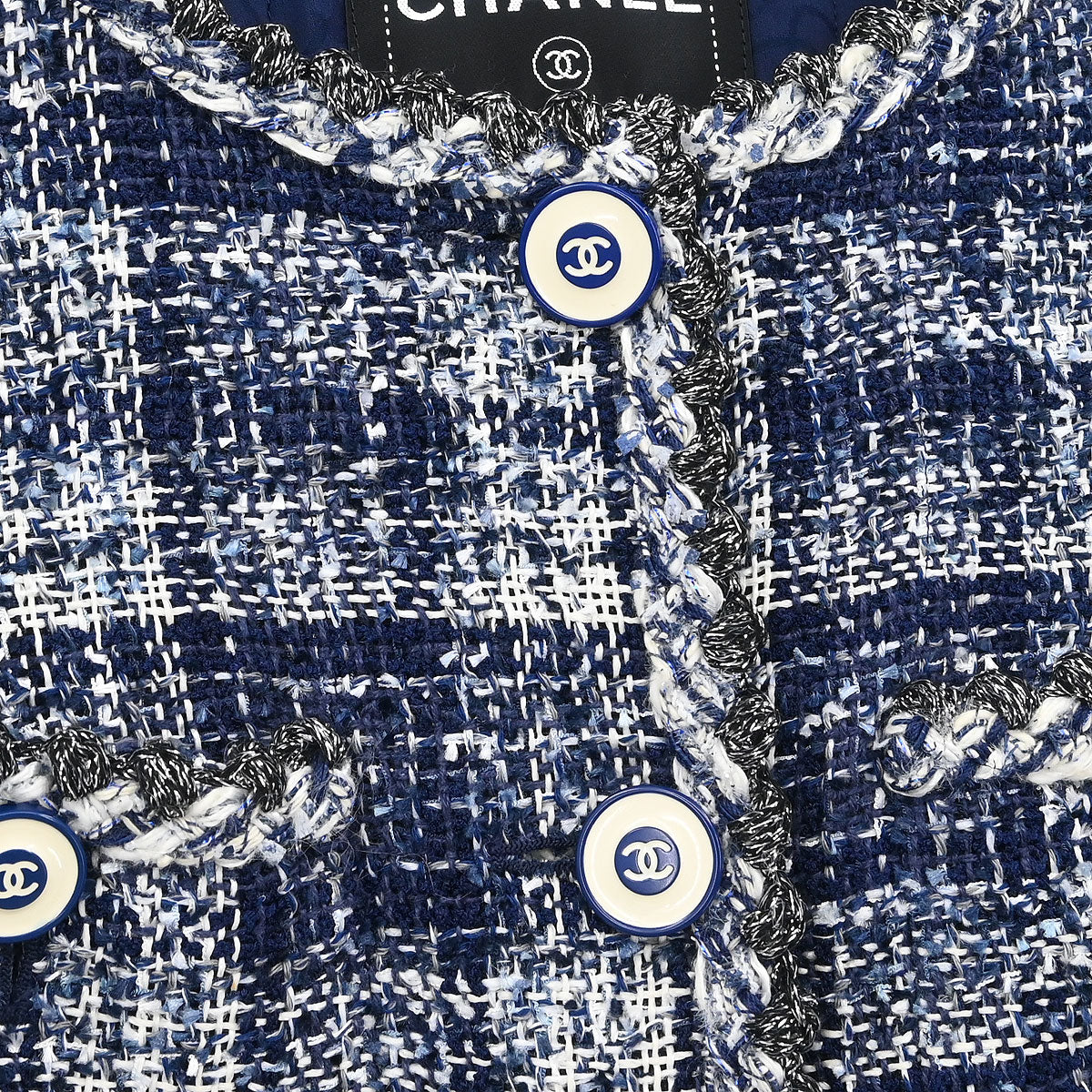 Chanel Setup Suit Jacket Skirt Navy #36