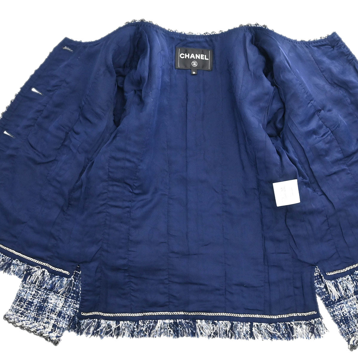 Chanel Setup Suit Jacket Skirt Navy #36