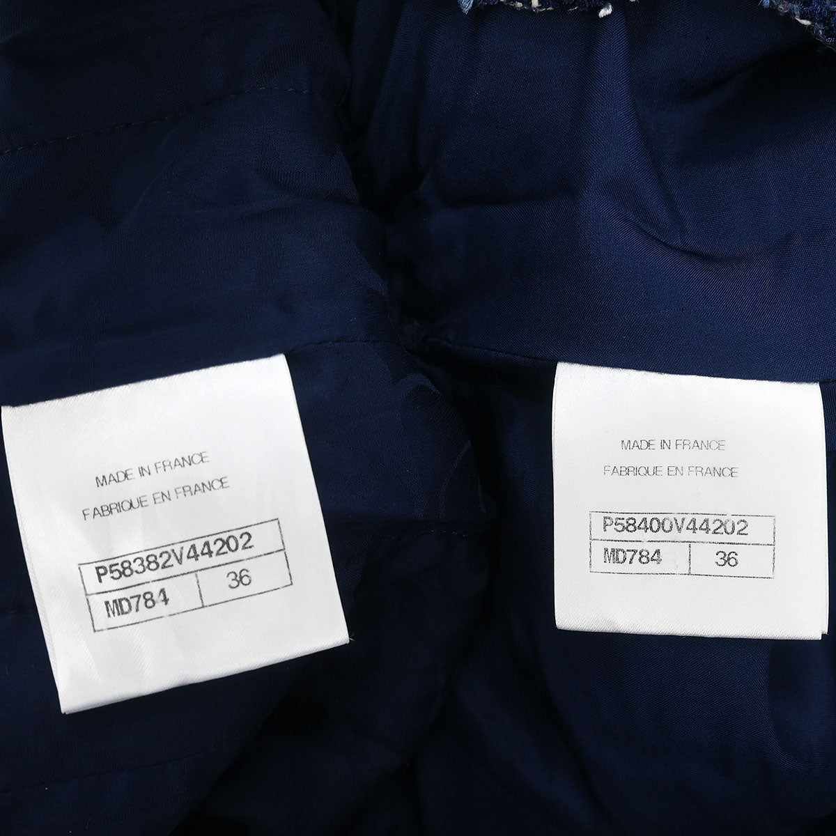 Chanel Setup Suit Jacket Skirt Navy #36