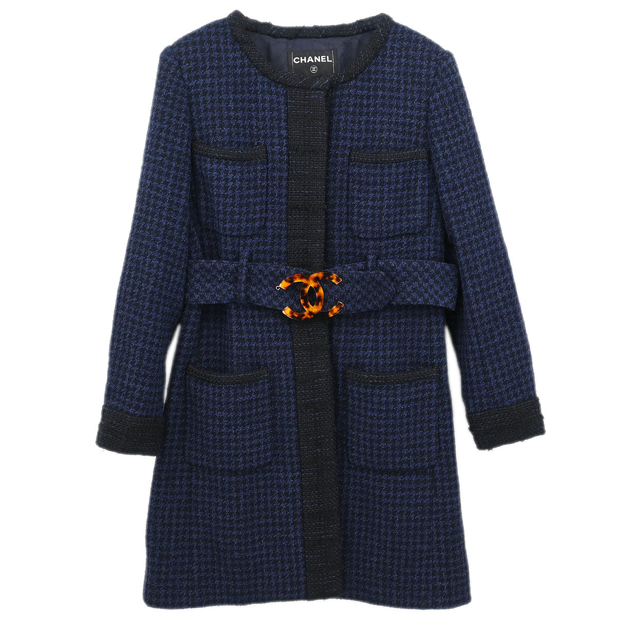 Chanel Single Breasted Jacket Navy #38