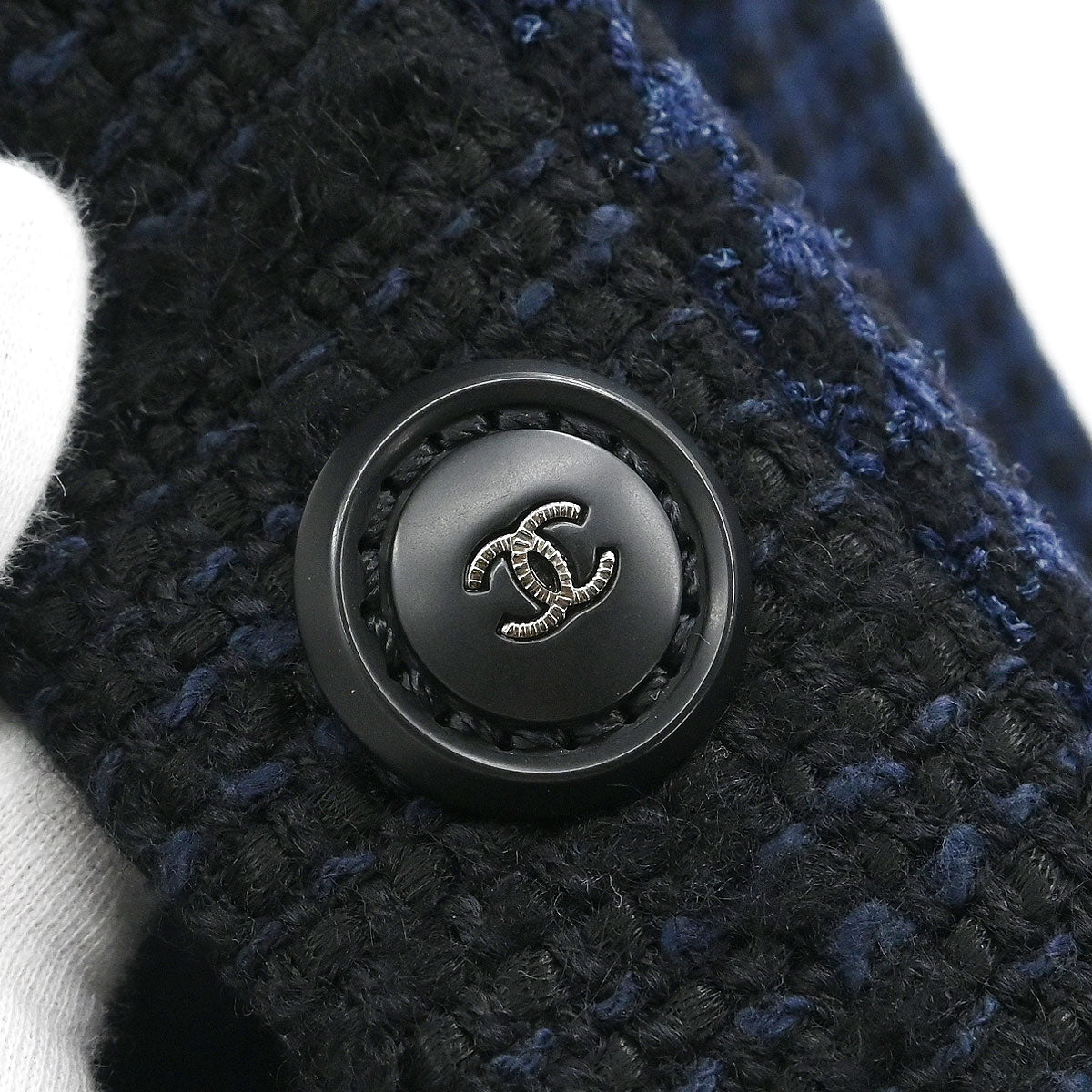 Chanel Single Breasted Jacket Navy #38